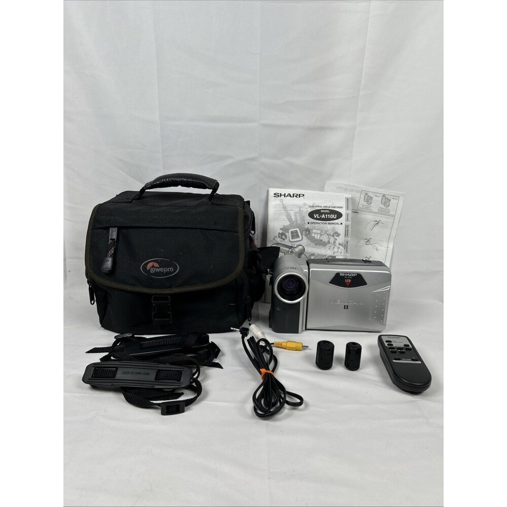 Sharp VL-A110 ViewCam 8 Camcorder Tape Camera 16x Power Zoom Tested